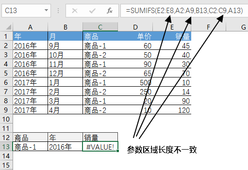 Excel 公式 #VALUE! 错误