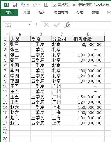 Excel 中使用数据透视表