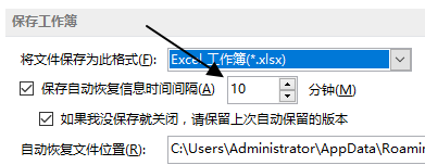 设置 Excel 工作簿保存选项