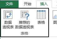 插入 - 表格命令组