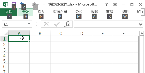 Excel 快捷键：功能区上显示快捷键提示