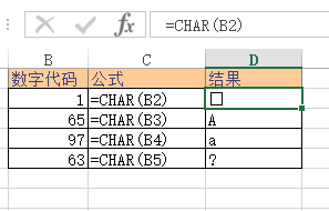 CHAR 函数