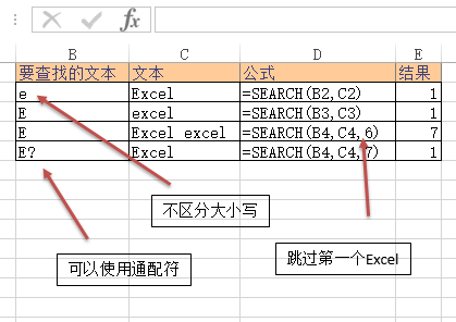 SEARCH、SEARCHB 函数