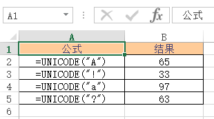 UNICODE 函数