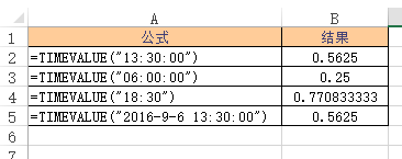 TIMEVALUE 函数