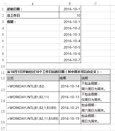 WORKDAY.INTL 函数