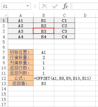 Excel OFFSET 函数