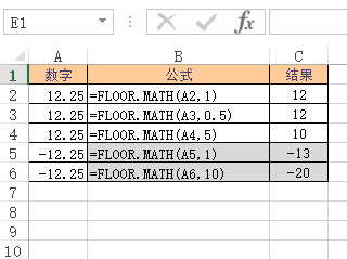 Excel FLOOR.MATH 函数