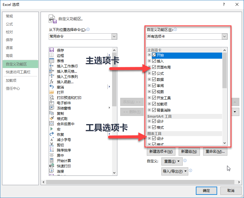 如何自定义 Excel 功能区？