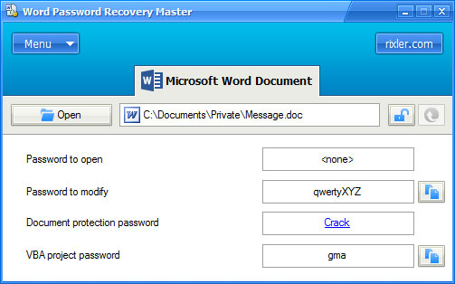 Word密码破解工具(Word Password Recovery)